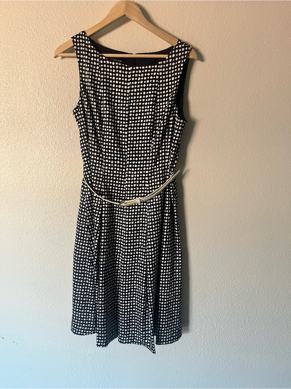 Jones New York Black and White Polka Dot Midi Dress
